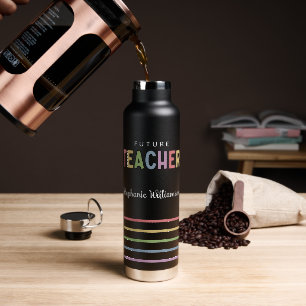 Personalised Future Teacher Colourful Cute Water Bottle