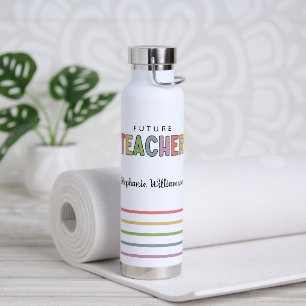 Personalised Future Teacher Colourful Cute Water Bottle
