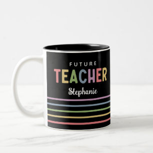 Personalised Future Teacher Colourful Gifts Two-Tone Coffee Mug