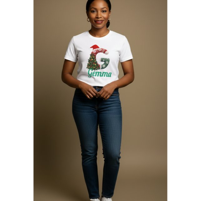 Personalised "G" Christmas Letter  Tri-Blend Shirt (Creator Uploaded)