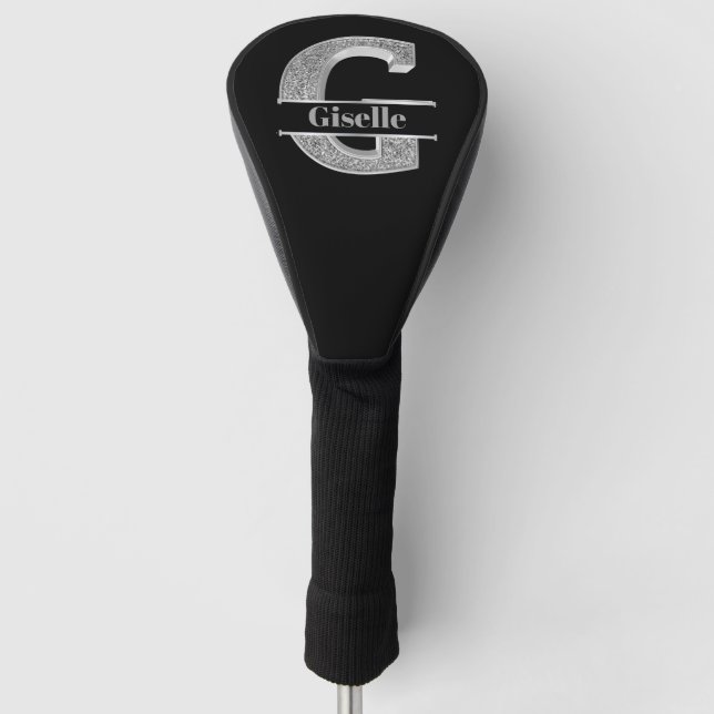 Personalised G Initial Silver Monogram Your Name   Golf Head Cover (Front)