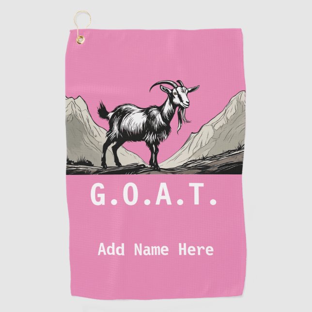 Personalised G.O.A.T. Golf Towel (Front)