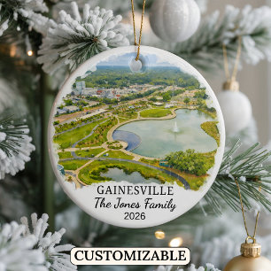 Personalised Gainesville Ornament, Custom Florida Ceramic Tree Decoration