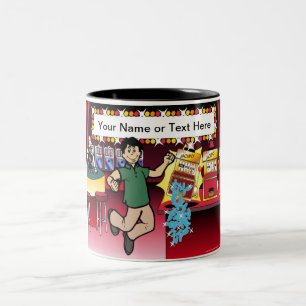 Personalised Gambler - Male Cartoon Two-Tone Coffee Mug