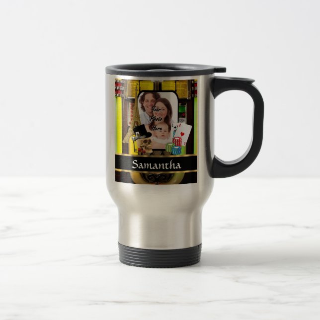 Personalised gambler travel mug (Right)