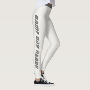 Personalised Game Day Neutral Metallic Shimmer Fun Leggings