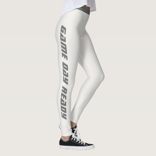 Personalised Game Day Neutral Metallic Shimmer Fun Leggings (Right)