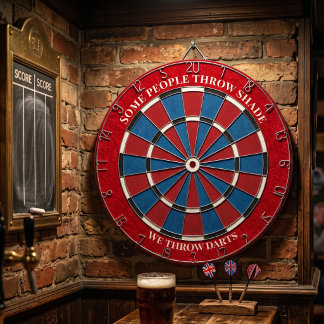 Personalised Game Room Decor - Fun Red and Blue Dartboard