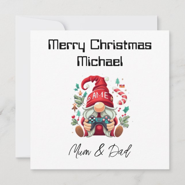 Personalised Gamer Christmas Card (Front)