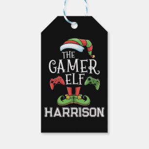 Personalised Gamer Elf Christmas Video Gaming  Gift Tags