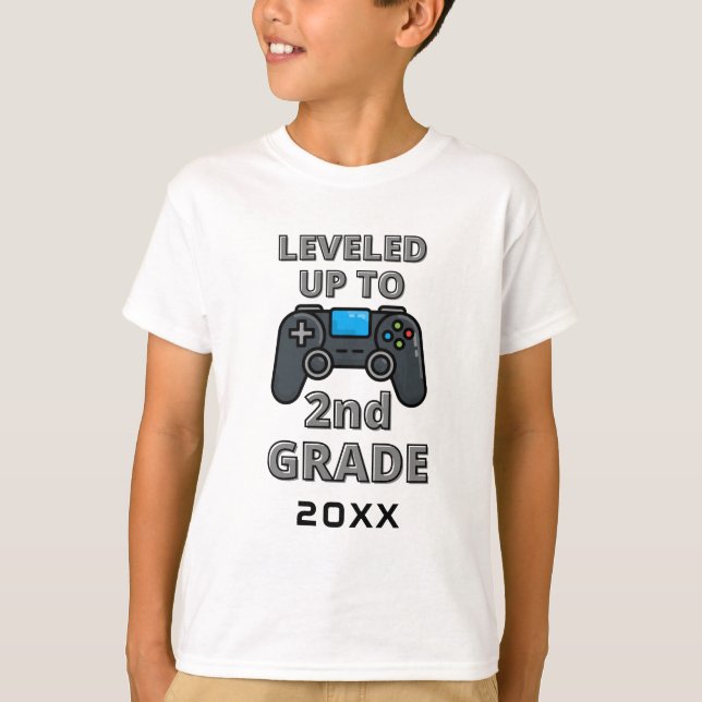 Personalised Gamer Levelled Up to 2nd Grade T-Shirt (Front)