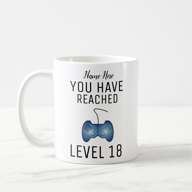 Personalised Gamer Mug, 18th Birthday Gift, Coffee Coffee Mug (Left)