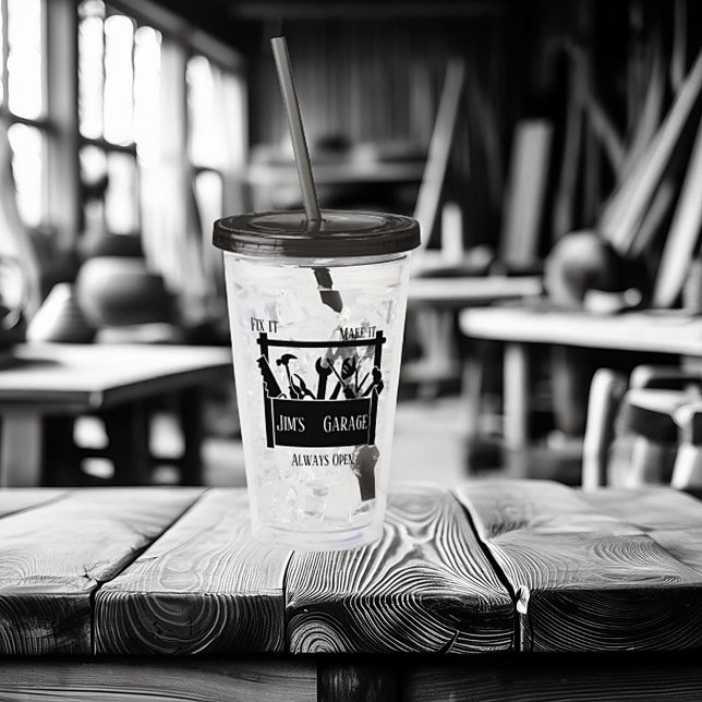 Personalised garage    acrylic tumbler (Creator Uploaded)