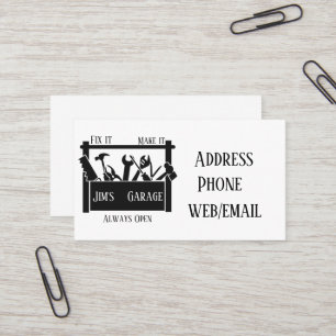 Personalised garage business card