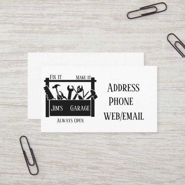 Personalised garage business card (Front/Back In Situ)