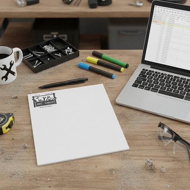 Personalised garage  notepad (Creator Uploaded)