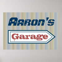 Personalised Garage Sign Art Poster Decoration