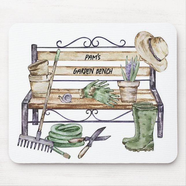 Personalised Garden Bench  Mouse Mat (Front)