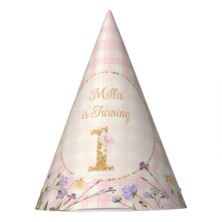 Personalised Garden Bunny 1st Birthday Party Hat