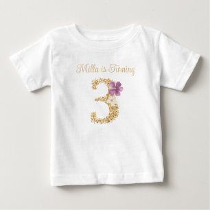 Personalised Garden Bunny 3rd Birthday T shirt