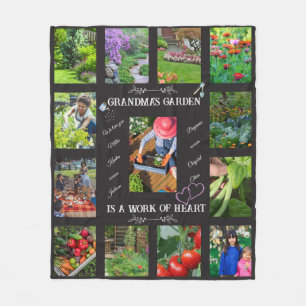 Personalised Garden Photo Text Gardening Lover Fleece Blanket