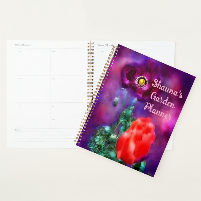 Personalised Garden Planner w/Poppy Flowers (Display)