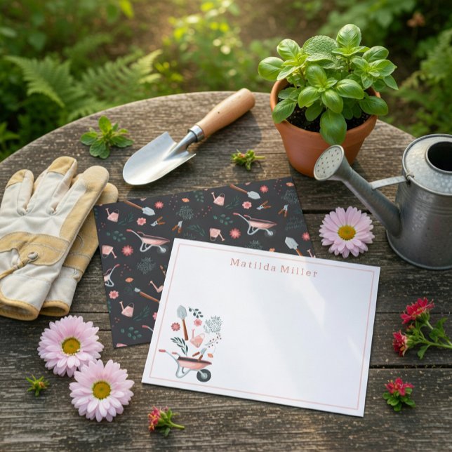 Personalised Garden Tools Note Card  (Creator Uploaded)