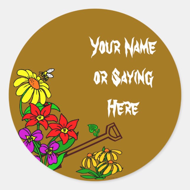Personalised Gardener Saying Classic Round Sticker (Front)