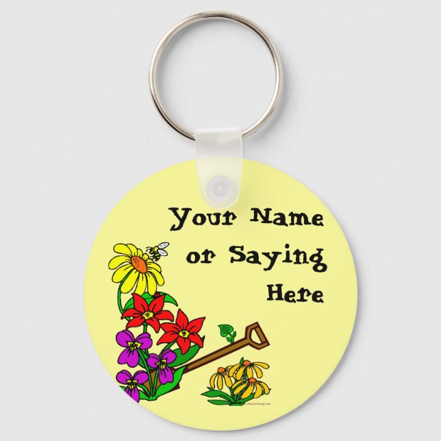 Personalised Gardener Saying Key Ring (Front)