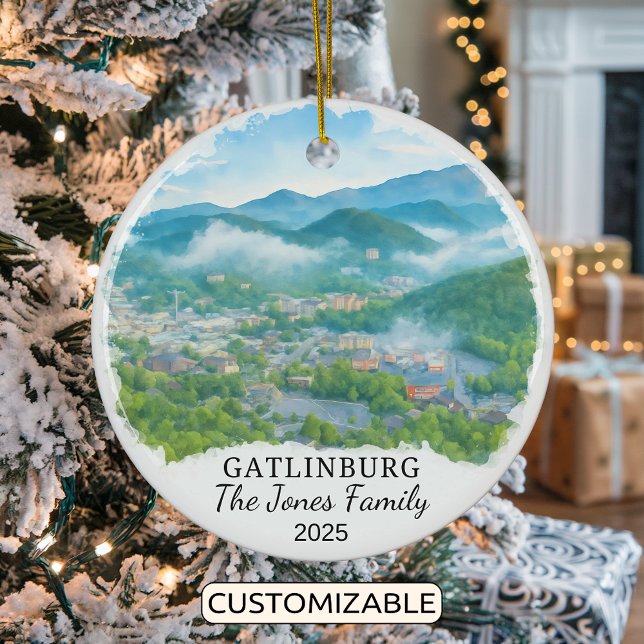 Personalised Gatlinburg Ornament, Tennessee Ceramic Tree Decoration (Creator Uploaded)