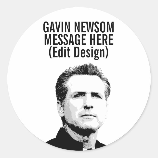 Personalised Gavin Newsom Classic Round Sticker (Front)