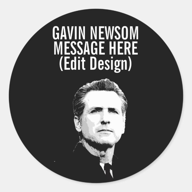 Personalised Gavin Newsom Classic Round Sticker (Front)