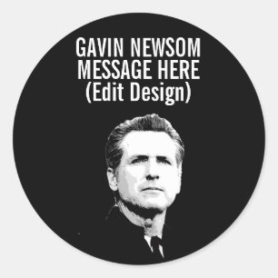Personalised Gavin Newsom Classic Round Sticker