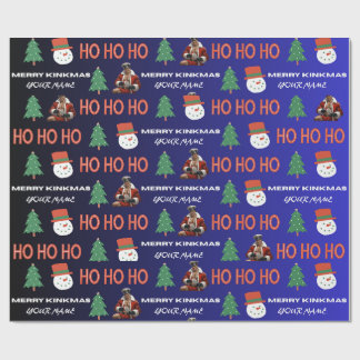 Personalised Gay Leather Santa Xmas Wrapping Paper
