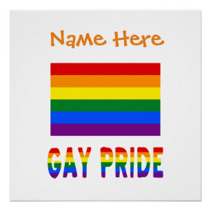 Personalised Gay Pride LGBTQ Rainbow Flag Poster