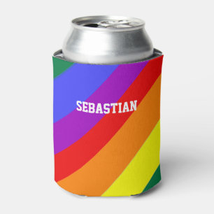 Personalised Gay Pride Rainbow Flag Can Cooler