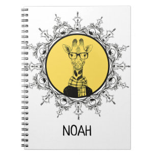 Personalised Geek Giraffe  Cute Notebook