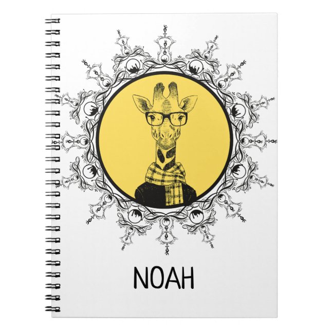 Personalised Geek Giraffe  Cute Notebook (Front)