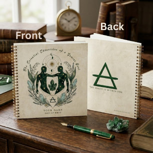 Personalised Gemini Emerald & Gold Zodiac Gift Notebook