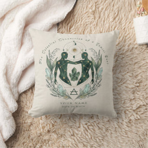 Personalised Gemini June Birth Flower Gift Cushion