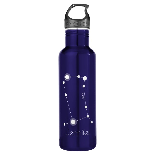 Personalised Gemini Zodiac Constellation 710 Ml Water Bottle (Front)