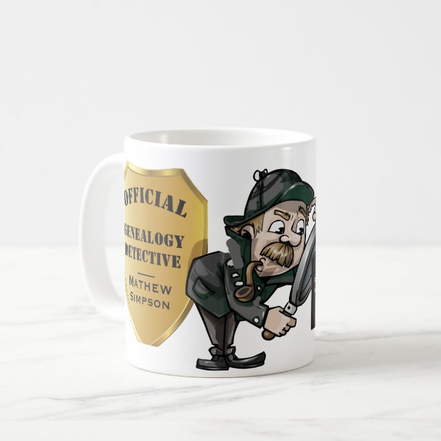 Personalised Genealogy Detective Coffee Mug (Front Left)