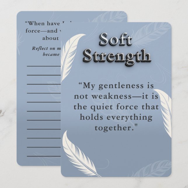 Personalised Gentle Strength Inspirational Quote   Card (Front/Back)