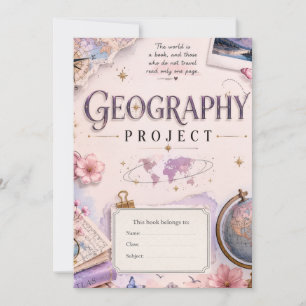 Personalised Geography Project inivtation Vintage Invitation