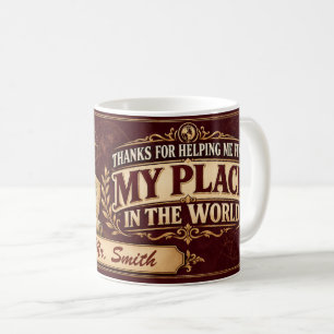 Personalised Geography Teacher Mug, Thank You Gift Coffee Mug