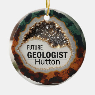 Personalised geologist  ceramic tree decoration