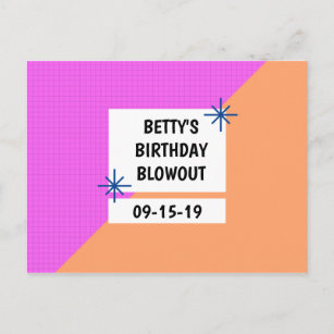 Personalised - Geometric Birthday Save the Date Postcard