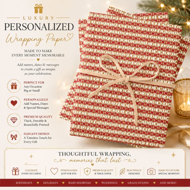 Personalised Geometric Christmas Gift Wrap (Creator Uploaded)