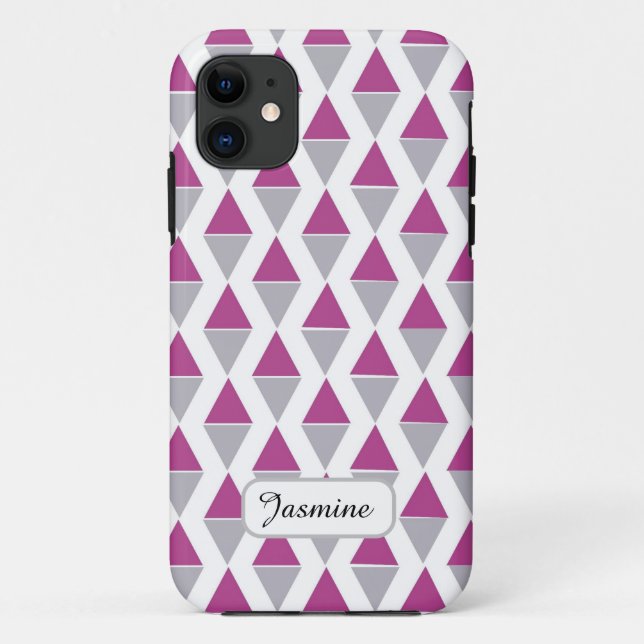 Personalised Geometric Pattern iPhone 11 Case (Back)
