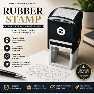 Personalised Geometric Self-Inking Stamp
